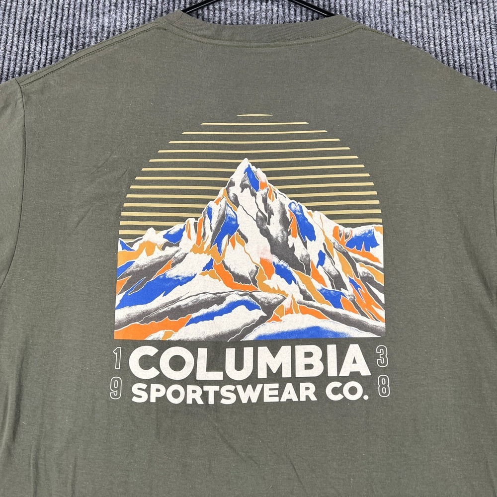 Columbia Shirt Mens XL Extra Large Green Short Sleeve Mountain Hiking Casual New